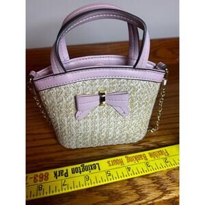 Nanette lepore bag mini purse Gold Strap Pink Bow